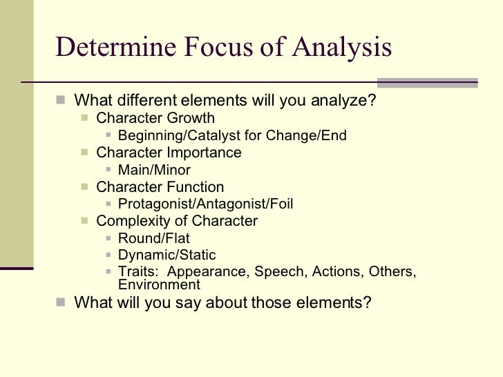 Components literary analysis paper