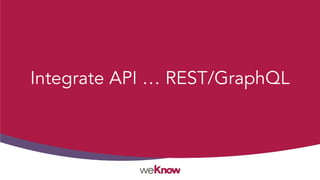 Integrate API … REST/GraphQL
 