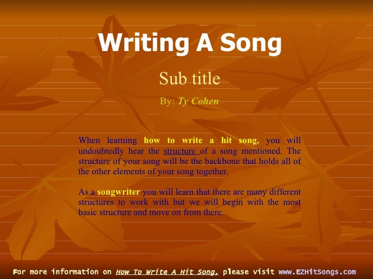 essay a song title