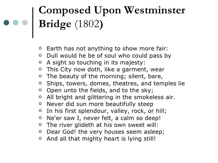 72 MEANING OF THE POEM UPON WESTMINSTER BRIDGE * Meaning