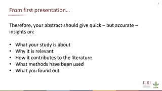Writing effective and convincing abstracts: Examples