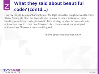 Code quality - aesthetics & functionality of writing beautiful code | PDF