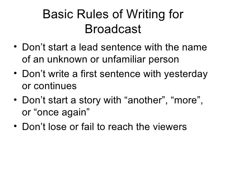 Writing For Broadcast