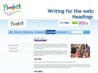 Writing for the web: Headings  
