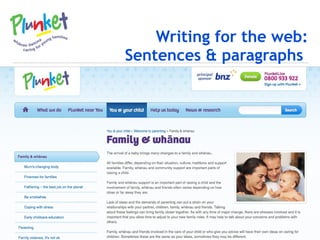 Writing for the web: Sentences & paragraphs  