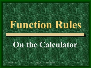 Function Rules On the Calculator 