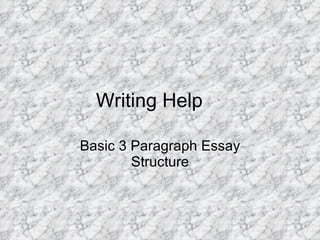 Writing Help Basic 3 Paragraph Essay Structure 