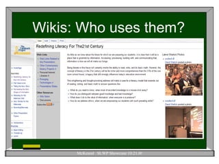 Wikis: Who uses them? 