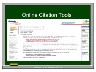 Online Citation Tools 