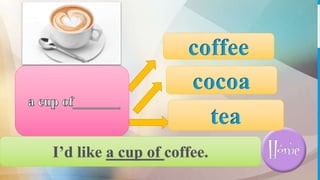 tea
cocoa
coffee
 