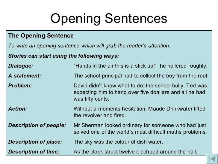 good opening sentences for informative essays