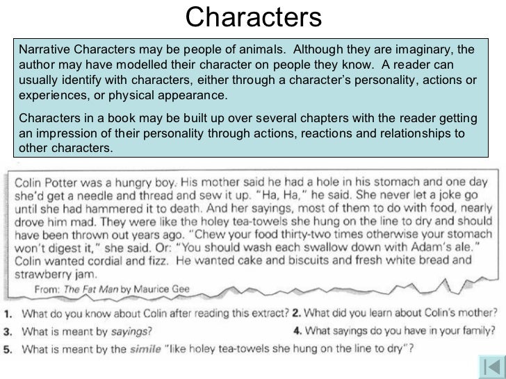 description of a character creative writing