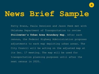 News Explainer Example Writing newsbriefs | PPT
