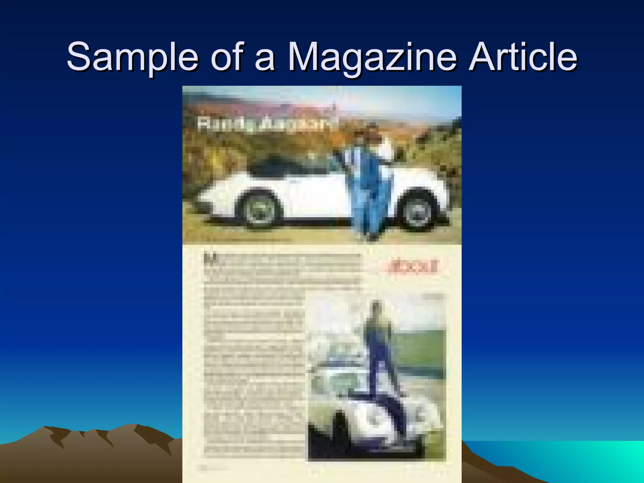 Sample of a Magazine Article 