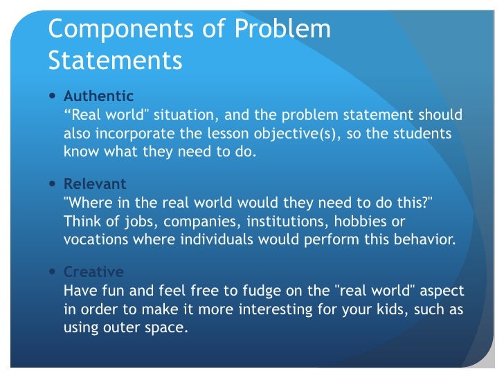 writing objectives problem statements writing an objective statement