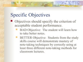 Learning Objective For Note Taking writing-objectives_hollie.for_academic_purposes | PPT