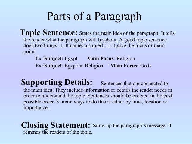 Essay paragraph order