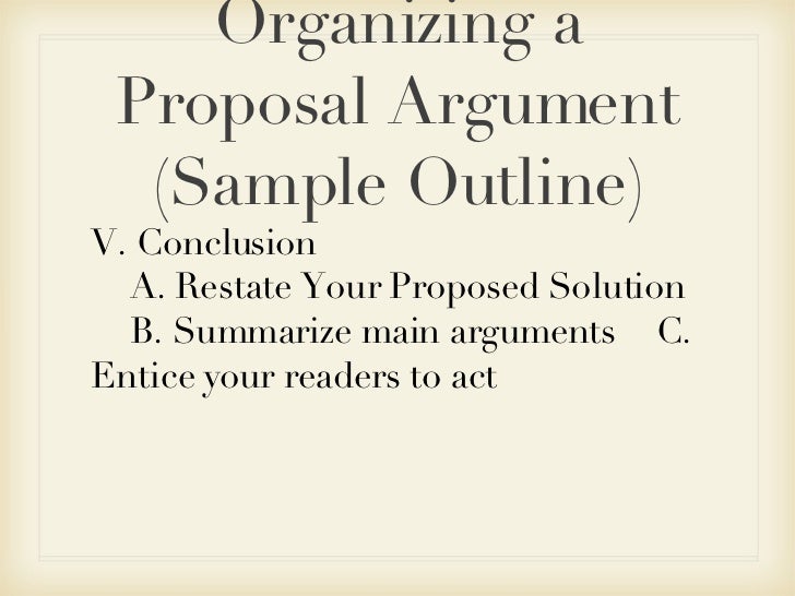 Proposal argument essay outline
