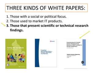 Writing Research Comparison White Papers
