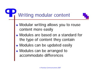 Writing Reusable Content
