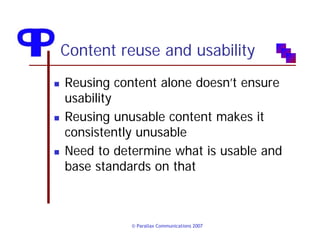 Writing Reusable Content