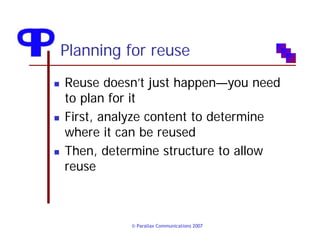Writing Reusable Content