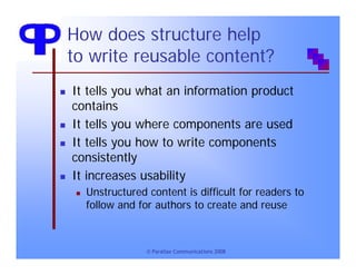 Writing Reusable Content to Support Content Models