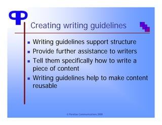 Writing Reusable Content to Support Content Models