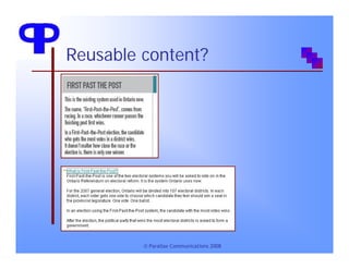 Writing Reusable Content to Support Content Models