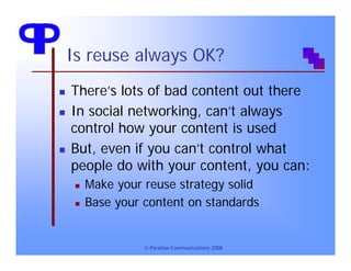 Writing Reusable Content to Support Content Models
