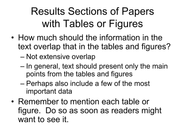 Writing The Results Section And Discussion Ppt Science