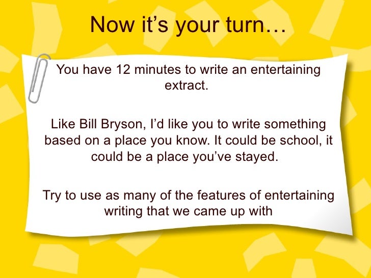 Writing To Entertain