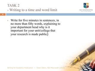 Section 3: Identifying publishing outlet, writing a query e-mail