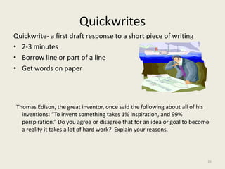 In body paragraphs- underline main idea-write 1 word in margin that sums up main idea23