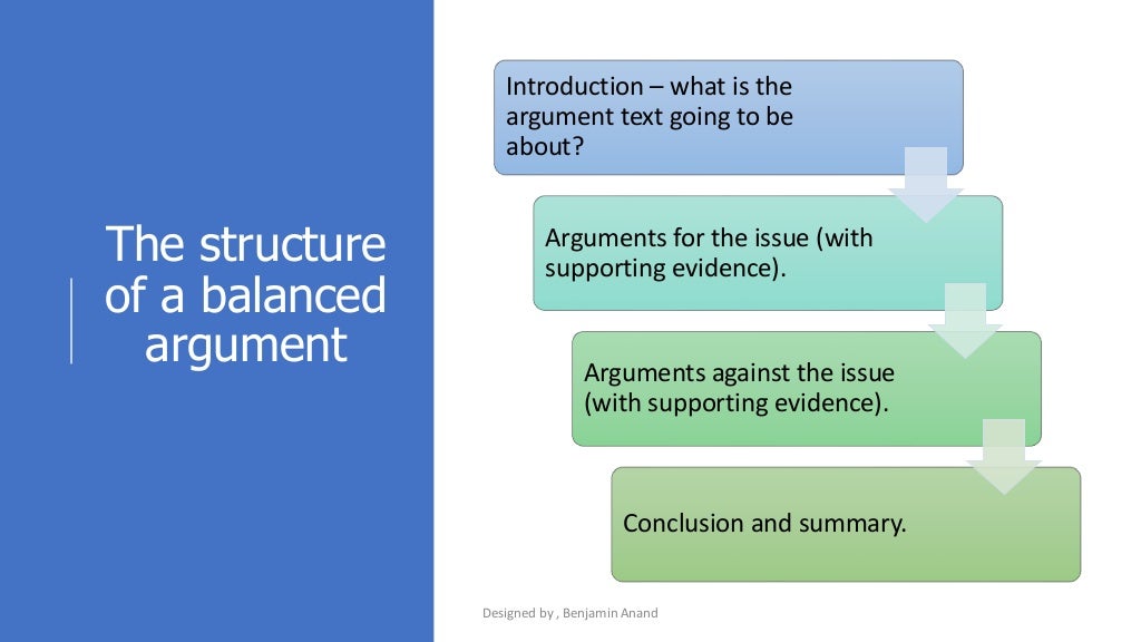 balanced argument homework ks2