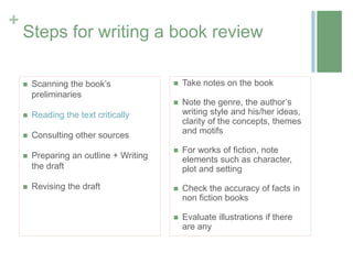 Writing a Book Review | PPTX
