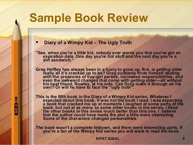 Examples of book reviews