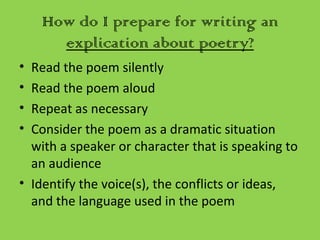 Writing about poetry | PPT