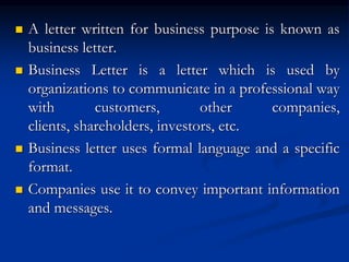 Writing a Business Letter in different models .ppt