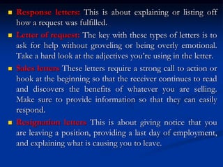 Writing a Business Letter in different models .ppt