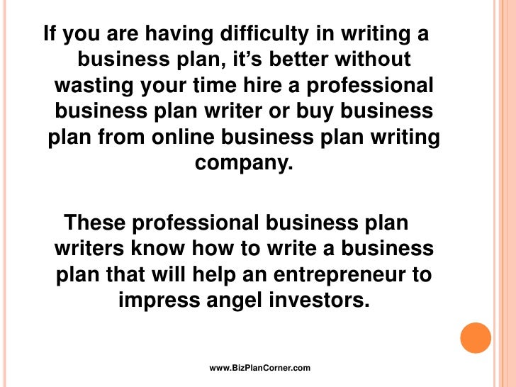 Write business plan angel investor