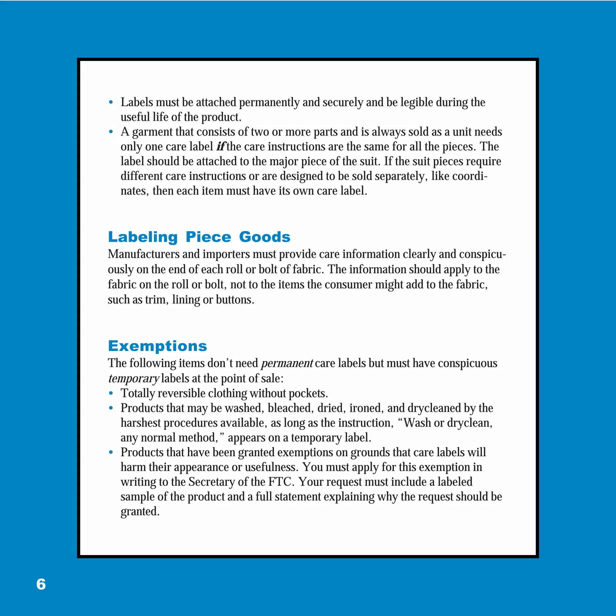 Writing A Care Label