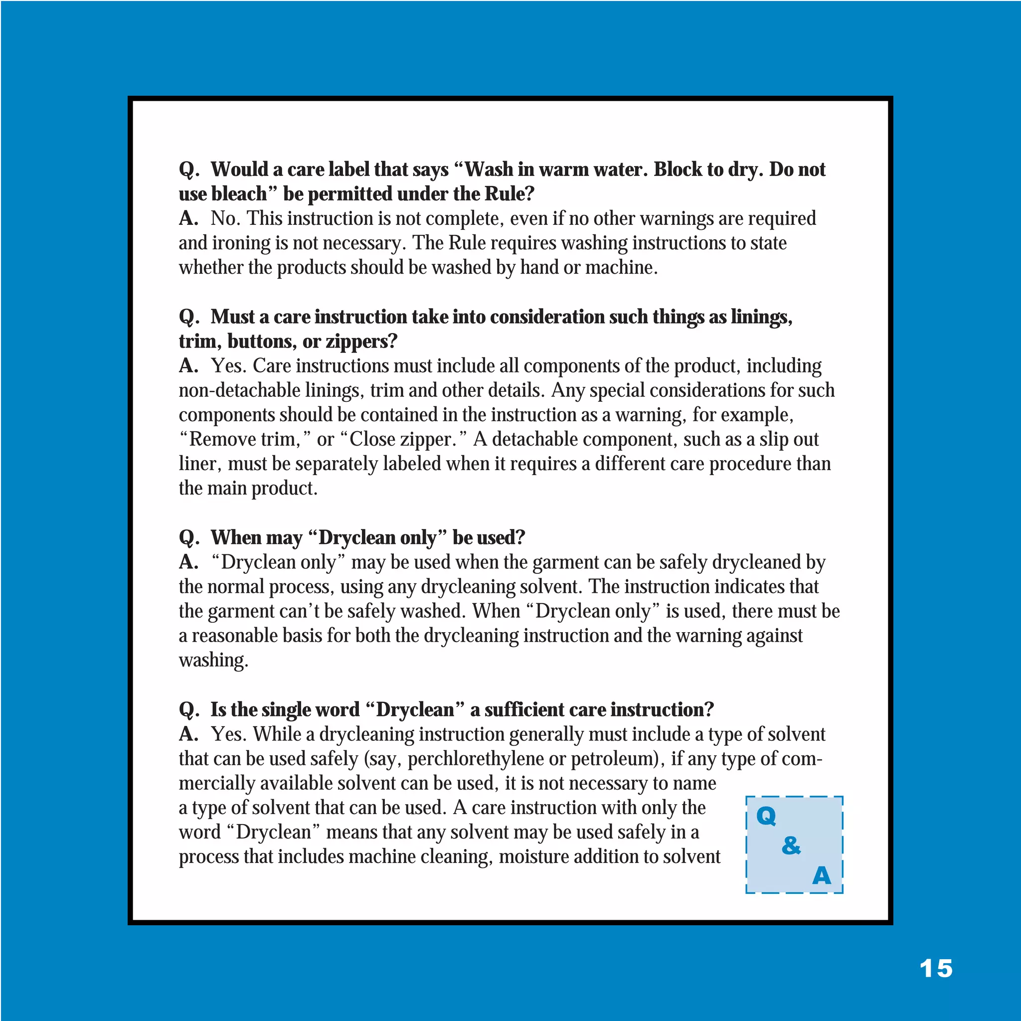 Writing A Care Label