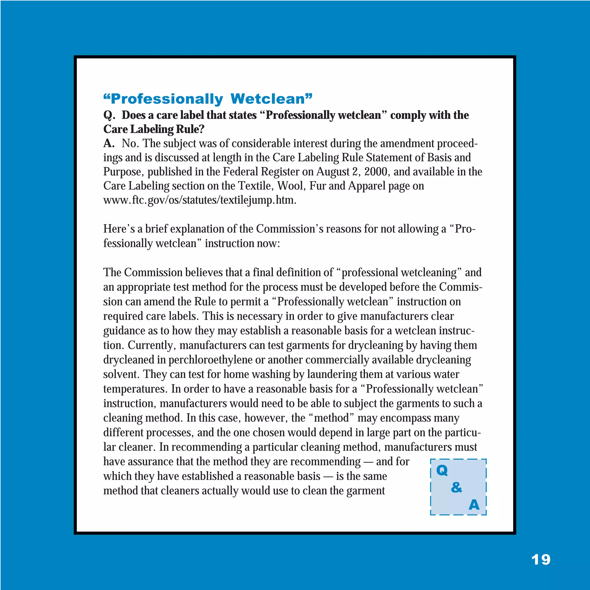 Writing A Care Label