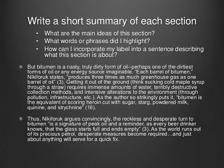 Writing a chapter summary