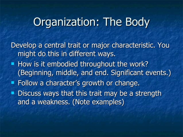 Writing A Character Analysis Essay