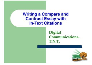 Writing A Compare And Contrast Essay With In-Text Citations