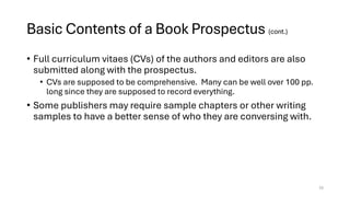Writing a Competitive Book Prospectus (slideshow) | PDF