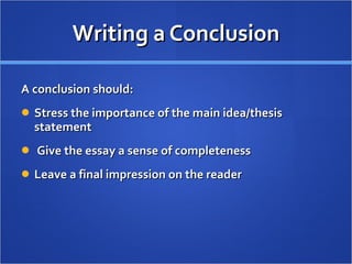 Writing a conclusion | PPT