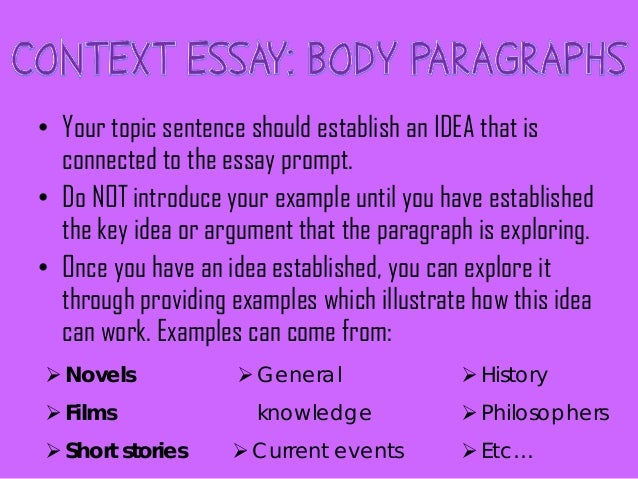 Essay in context